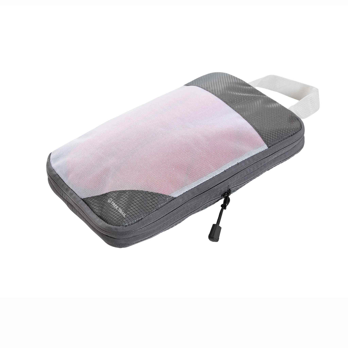 Small pakpose for organizing clothes, mesh panel, compact design, water-resistant, durable ripstop material.