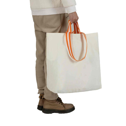 40L canvas tote bag, durable, ideal for festivals and camping, 40x18x40 cm.