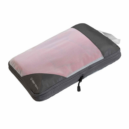 Large pakpose for clothing organization, mesh design, water-resistant, compact and durable.