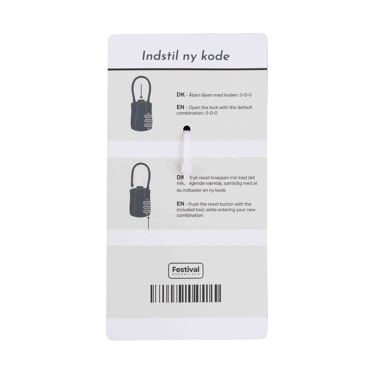 Universal combination padlock for tents and bags, secure with adjustable 3-digit code.