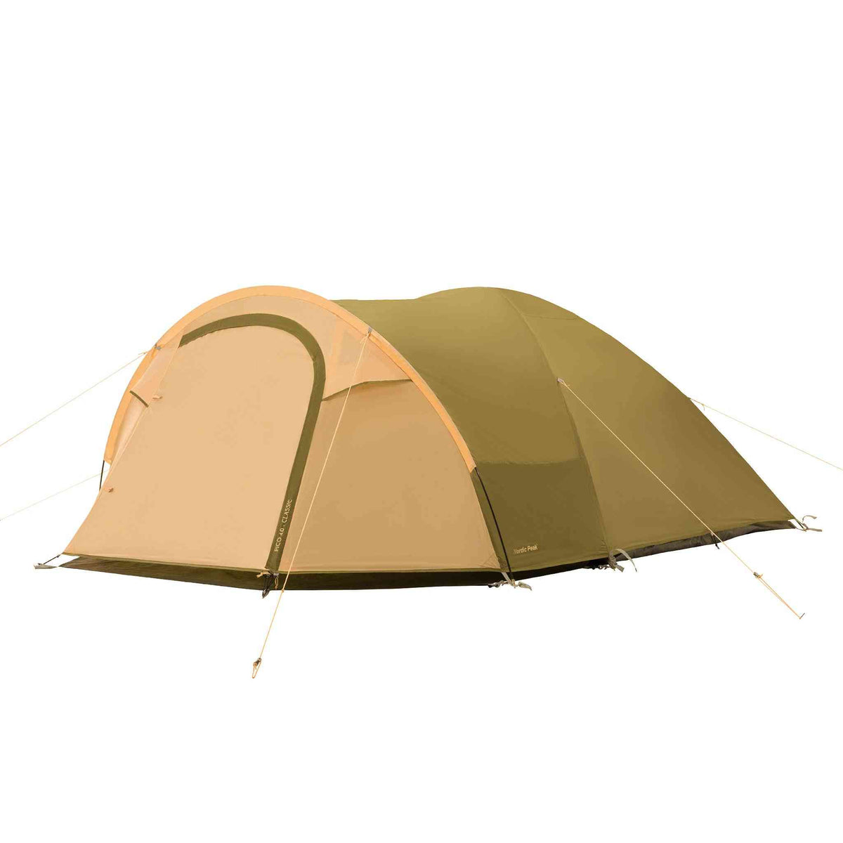 XL 4-person festival tent with spacious front room, waterproof design, mosquito net, strong zippers, quick setup.
