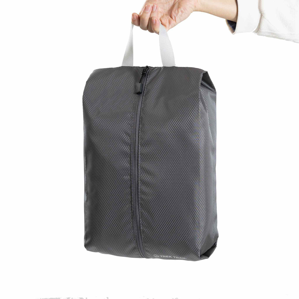 Waterproof skopose opbevaringspose with compact design and ripstop material, suitable for sneakers.
