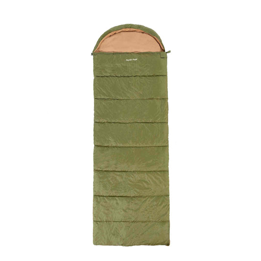 Green premium sovepose with hood and durable polyester ripstop material.