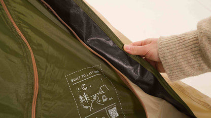 3-person pop-up tent with durable materials, easy setup, waterproof design.