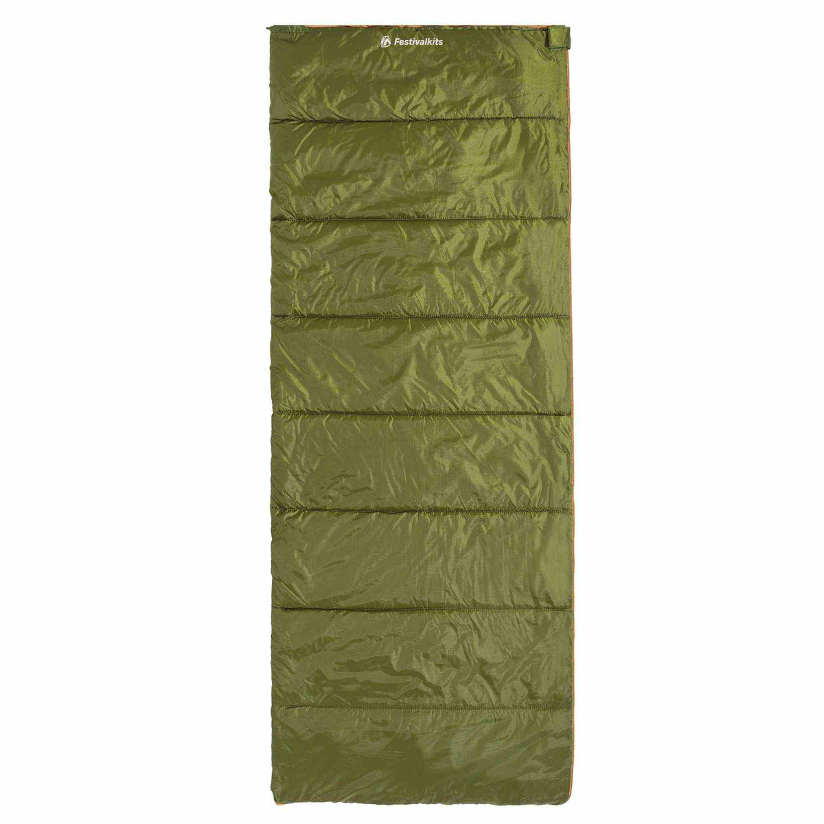 Basic sovepose i grøn, vandresistent polyester, 185x75 cm, perfekt til sommer camping og festivaler.