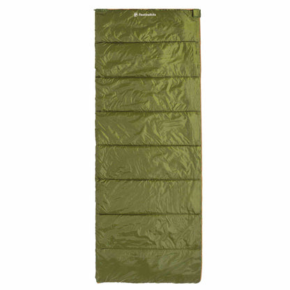 Basic sovepose i grøn, vandresistent polyester, 185x75 cm, perfekt til sommer camping og festivaler.