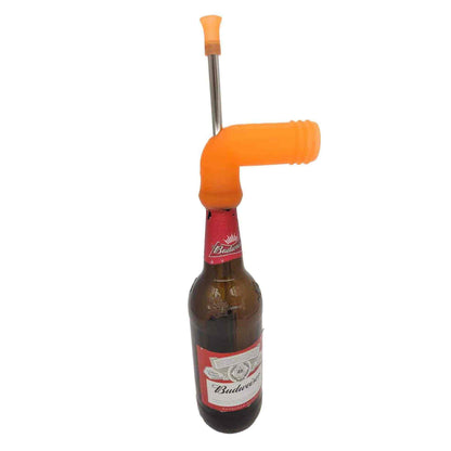 Flaske ølrør attatched to beer bottle for quick pouring.